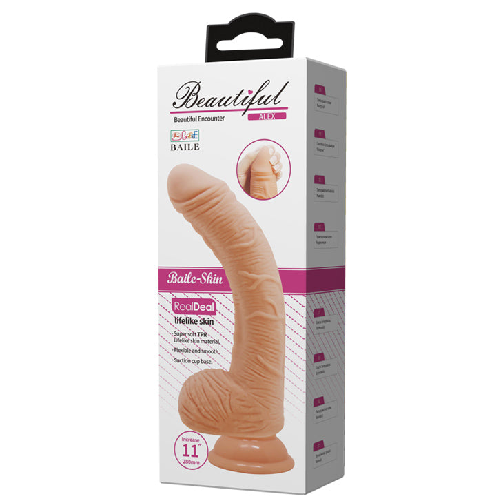 Beautiful Encounter Alex 11'' G-Spot Curved with Suction Base Dildo - Club X